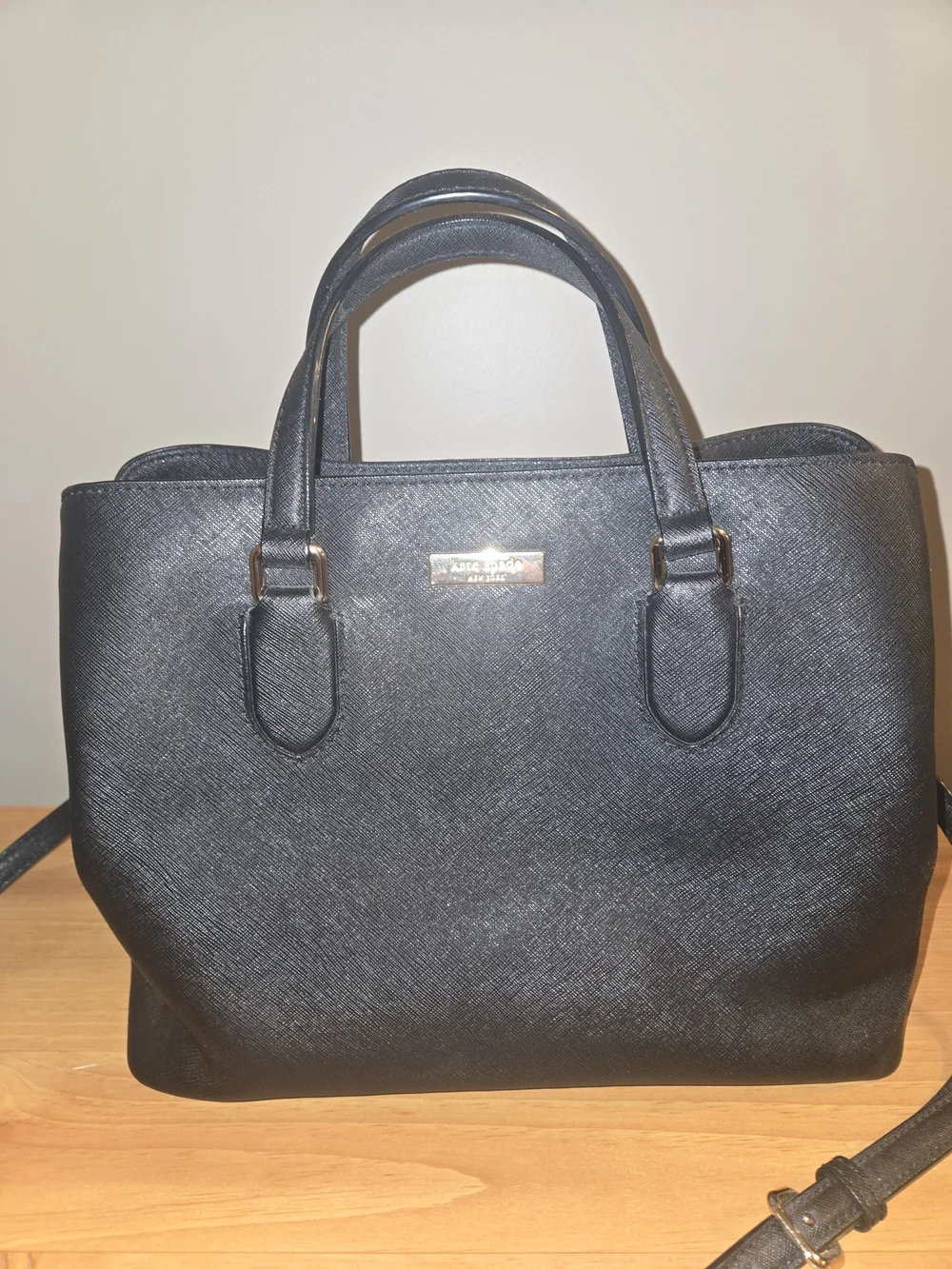 Black Structured Tote Handbag - kate spade